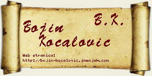 Bojin Kočalović vizit kartica